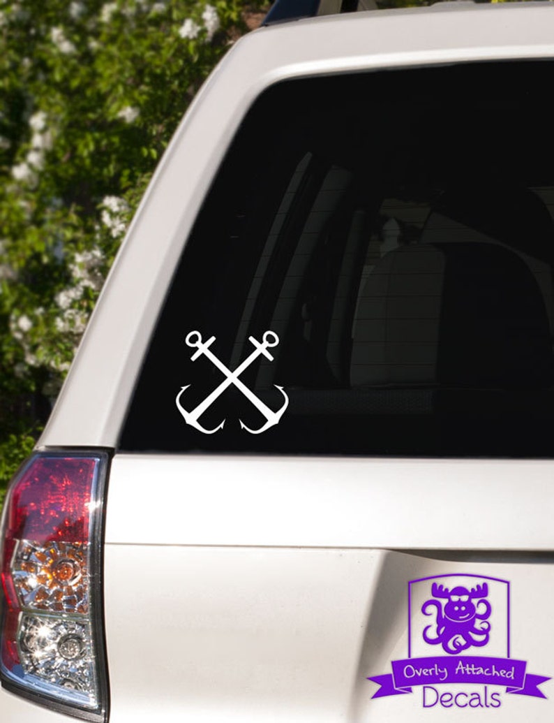 Crossed Anchors Car Window Decal Etsy