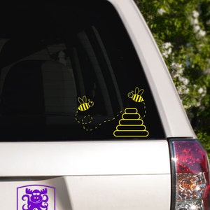 Bumble Bees and Hive Car Window Decal