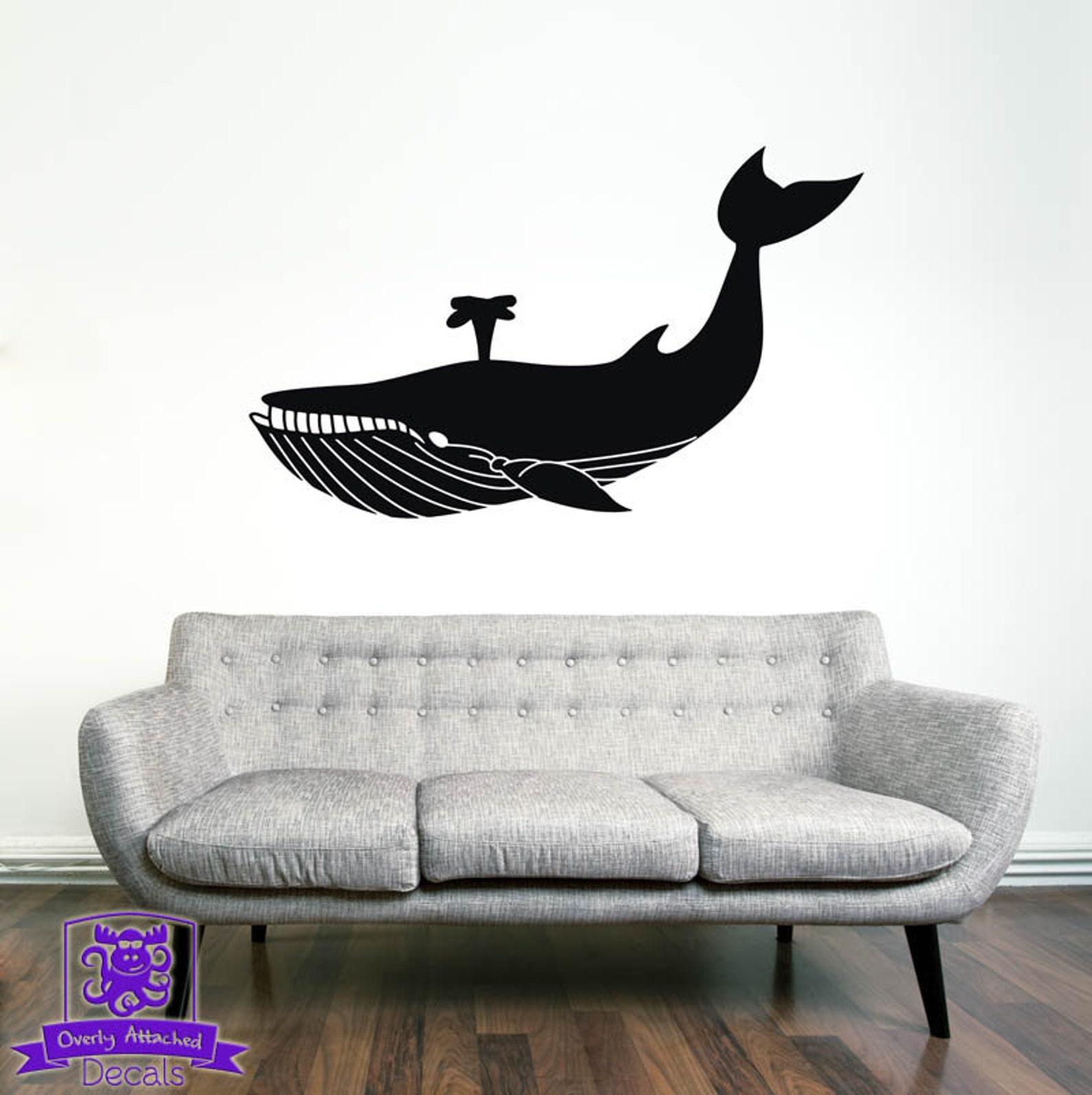 Whale Wall Decal Decor Etsy