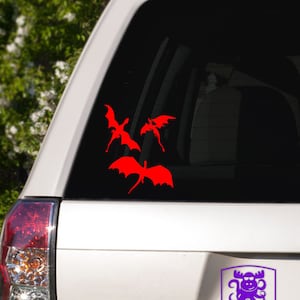 3 Dragons flying Car Window Decal