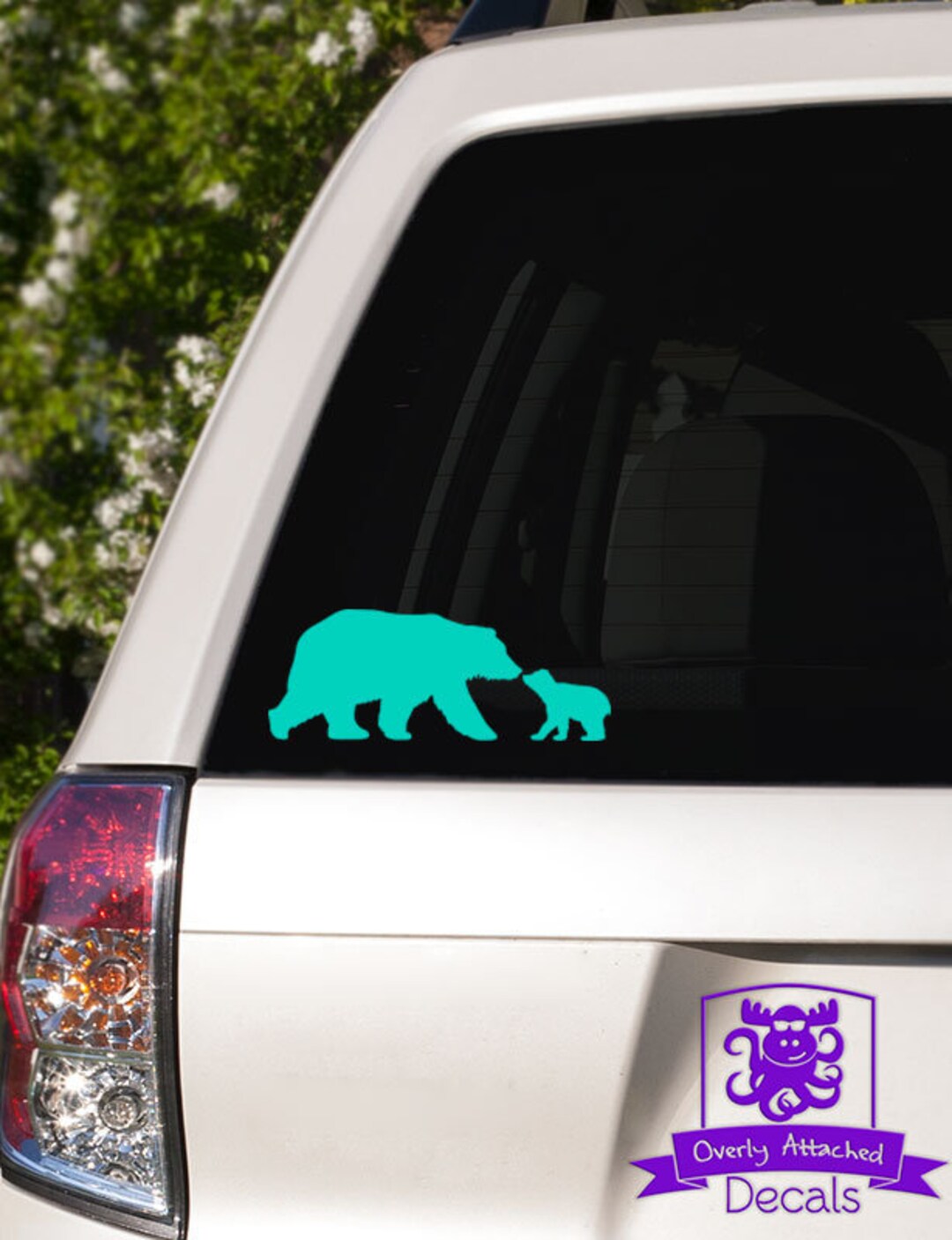 Mama and Baby Bear Kisses Car Window Decal - Etsy