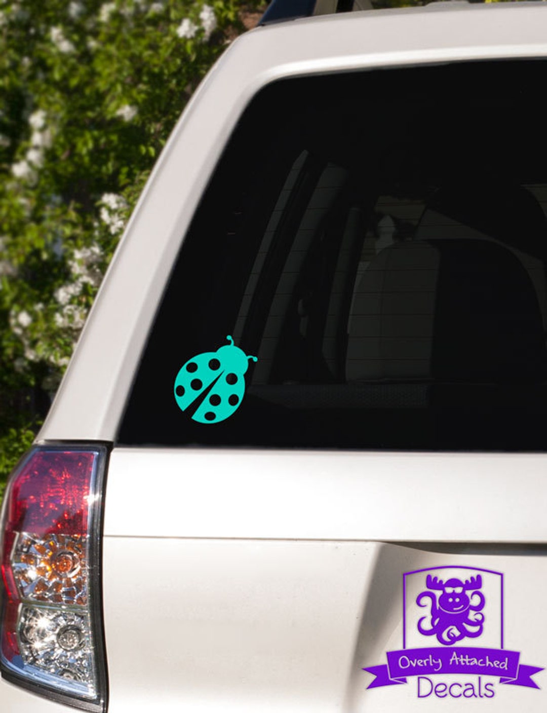 Ladybug Love Cute Vinyl Sticker - Car Phone Helmet - Select Size