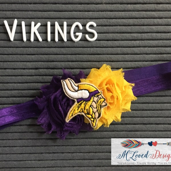 Minnesota Vikings/MN Vikes Headband/Vikings Baby Headband/Vikings Toddler Headband/Vikings Girls Headband