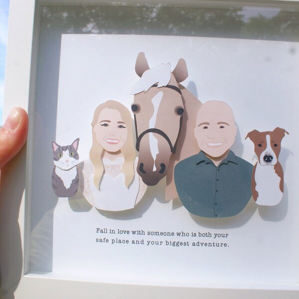 Custom Family Portrait -  Personalized and Illustrated Gift for Wedding, Anniversary, or Birthday
