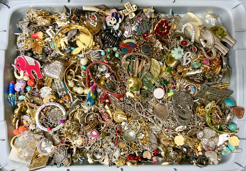 BRIGHTON LUCKY 9.3 Pound Lot Costume Jewelry Brooches Charms Words Animals Holidays