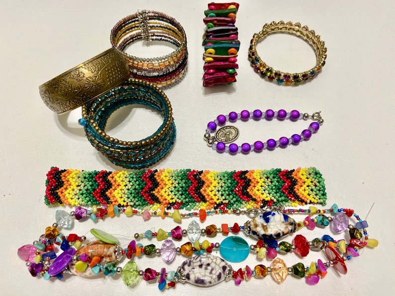 FREE SHIPPING Most Ready to Wear Repurpose Bold Color 5 Pound Lot Misc Costume Jewelry