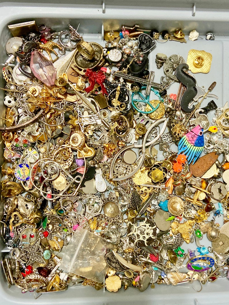 BRIGHTON LUCKY 9.3 Pound Lot Costume Jewelry Brooches Charms Words Animals Holidays