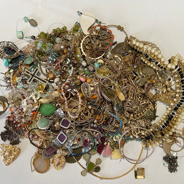 Beautiful Gold Tone Metals and Pastels - Some Vintage - Several Signed Rhinestone - Higher End Component Wear Artisian Supply Destash