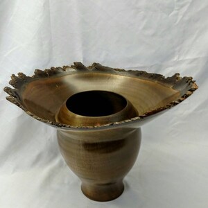 Handmade ebonized natural edge maple turning