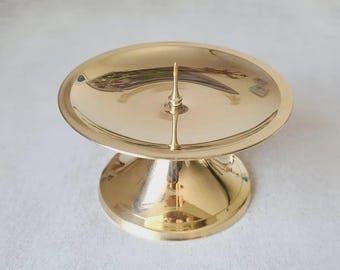 ゴールド真鍮製ピラーキャンドルホルダー（スパイク付き）新築祝いギフト