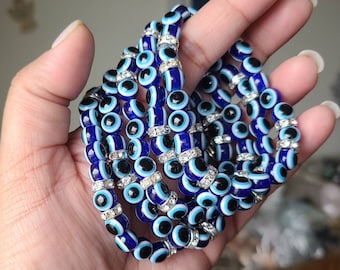 Bracelet Blue Evil Eye : Bijoux de protection avec strass