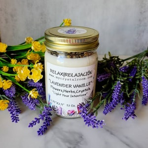 Bye bye Anxiety candle, Mental health gift, Crystal spell candle
