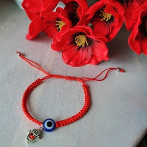 Evil eye/Hamsa bracelet, Red string bracelet, Evil eye jewelry