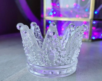 Luxury glass crystal crown candle holder, Home decor, Tealight holder