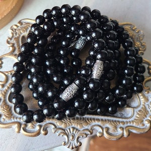 Armband van zwarte jadekristal, beschermingsarmband, genezende kristallen