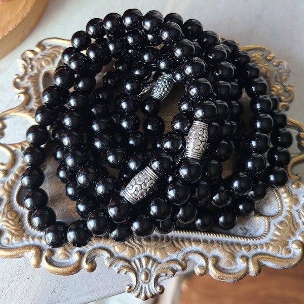 Black jade crystal bracelet, Protection bracelet, Healing crystals