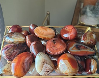 1 Pierre de Palme Sardonyx, Cristaux Tumbled, Grade A++
