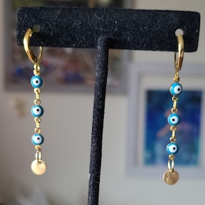 Blue evil eye earrings, Evil eye jewelry, Evil eye protection
