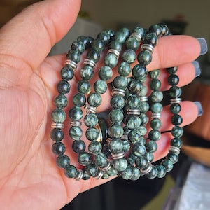 Seraphinite Bracelet, Healing Bracelet, Crystal Bracelet Grade AAA