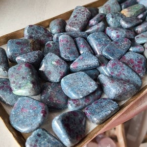 1 Ruby in kyanite tumbled stones, Healing crystals, Grade A++
