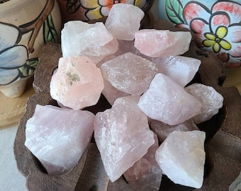 1 Rough rose quartz stone, Raw crystals, Housewarming gift