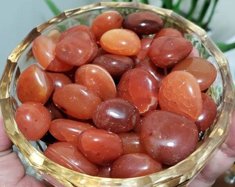 1 Carnelian tumbled stones, Healing crystals, Worry stone