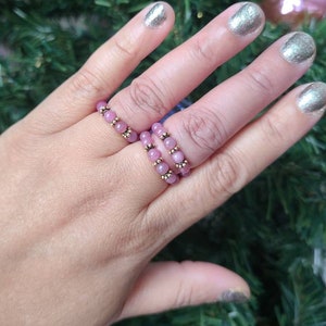 Ruby stretchy ring, Healing crystal ring