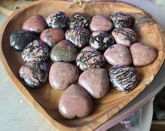 Rhodonite crystal heart, Stress relief, Healing crystals