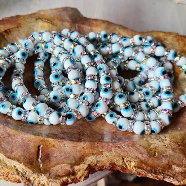 Turkish evil eye bracelet, Beaded bracelet, Protection jewelry