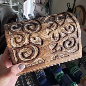 Carved tree of life wooden chest,Wood decor,Wooden box,Home decor