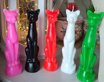 Vela con forma de gato, Velas rituales, Velas de la suerte