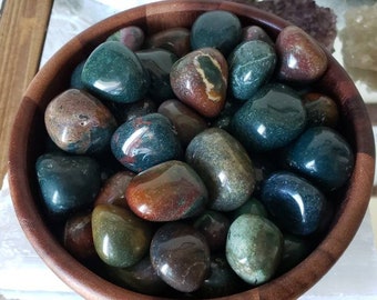 1 Bloodstone tumbled stone, Healing crystals