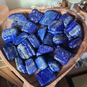 1 Lapis lazuli tumbled stones, Reiki crystals, Grade A++ image 1