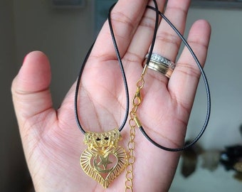 Celestial necklace, Heart jewelry
