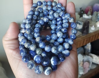 Armband met sodalietkralen, kristallen armband