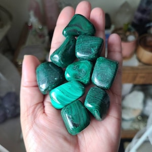1 Malachite tumbled stones, Healing crystals, Grade A++