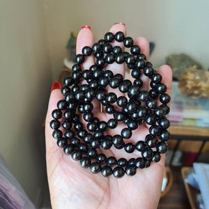 Jet stone bracelet, Protection bracelet, Azabache beads, Healing crystals