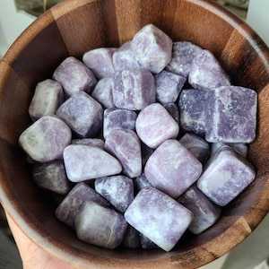1 Lepidolite tumbled stone, Healing crystals, Calming stone