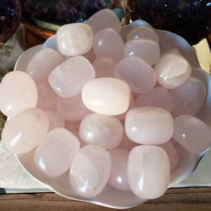 1 Mangano calcite tumbled stones, Healing crystals