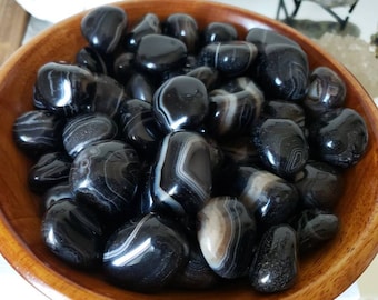 2 Black sulemani tumbled stones, Protection stone