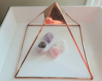 8" koperen piramide, reikigenezing, meditatiepiramide