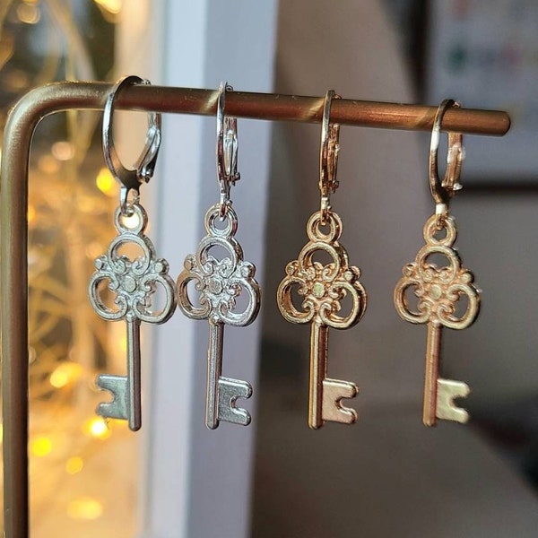 Gold key earrings, Key jewelry, Minimalist jewelry