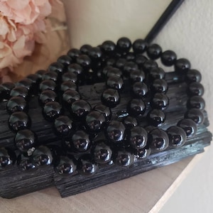 Black tourmaline protection bracelet, Crystal bracelet