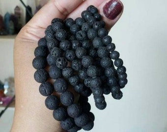 Pulsera de cuentas de roca de lava, pulsera difusora, joyería energética