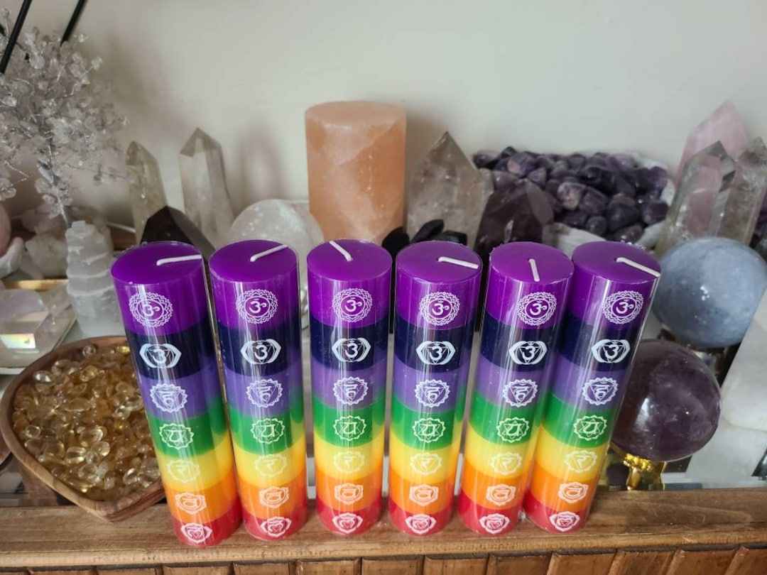 7 Chakra Candle, Rainbow Candle, Meditation Candle, Home Decor, Spiritual Candle Etsy