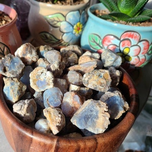 1 Raw blue chalcedony stone, Healing crystals and stones