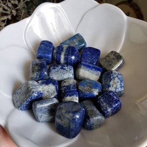 1 Lapis lazuli tumbled stones, Reiki crystals, Grade A++ image 10
