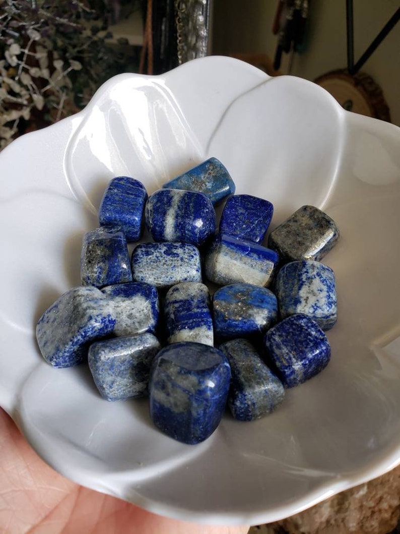 1 Lapis lazuli tumbled stones, Reiki crystals, Grade A++ image 10