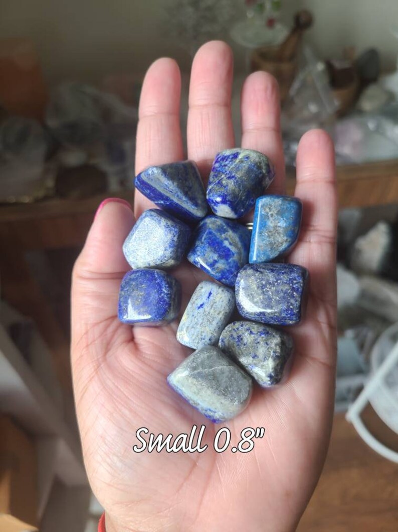 1 Lapis lazuli tumbled stones, Reiki crystals, Grade A++ Small