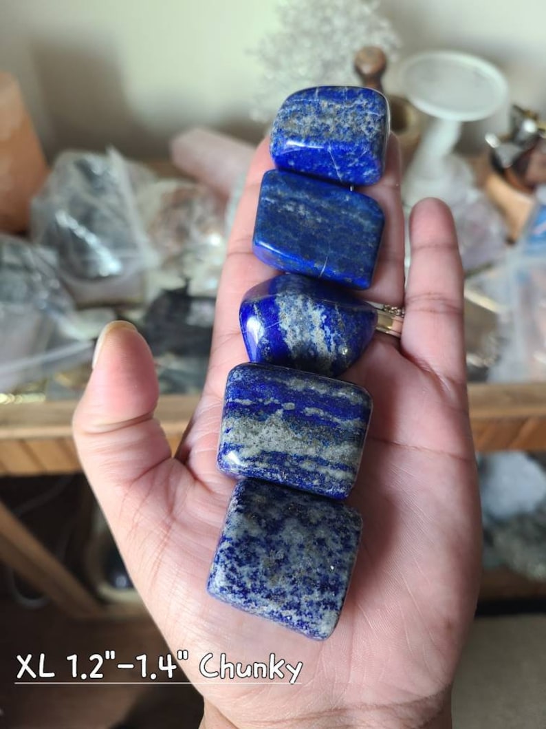 1 Lapis lazuli tumbled stones, Reiki crystals, Grade A++ X Large